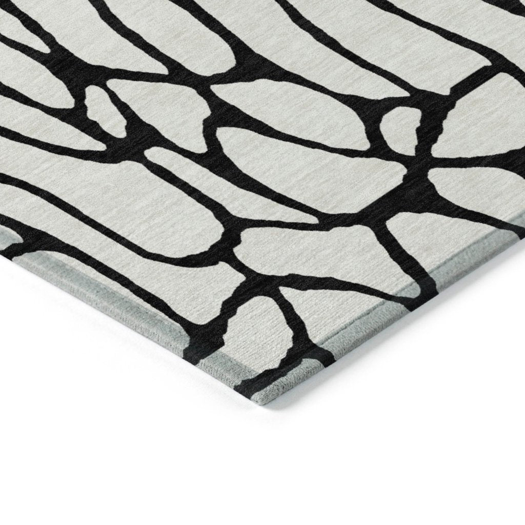 LOOMLAN Rugs Elowira Ivory Washable Indoor-Outdoor Rug