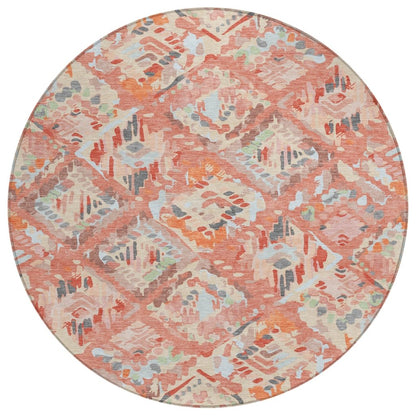 LOOMLAN Rugs Elyndra Orange Washable Indoor-Outdoor Rug