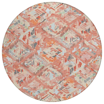 LOOMLAN Rugs Elyndra Orange Washable Indoor-Outdoor Rug
