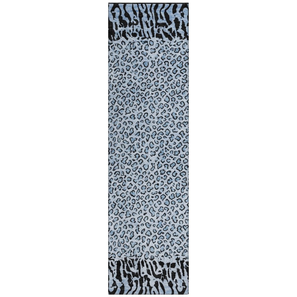 LOOMLAN Rugs Elyvia Blue Washable Indoor-Outdoor Rug