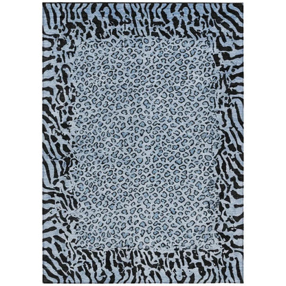LOOMLAN Rugs Elyvia Blue Washable Indoor-Outdoor Rug
