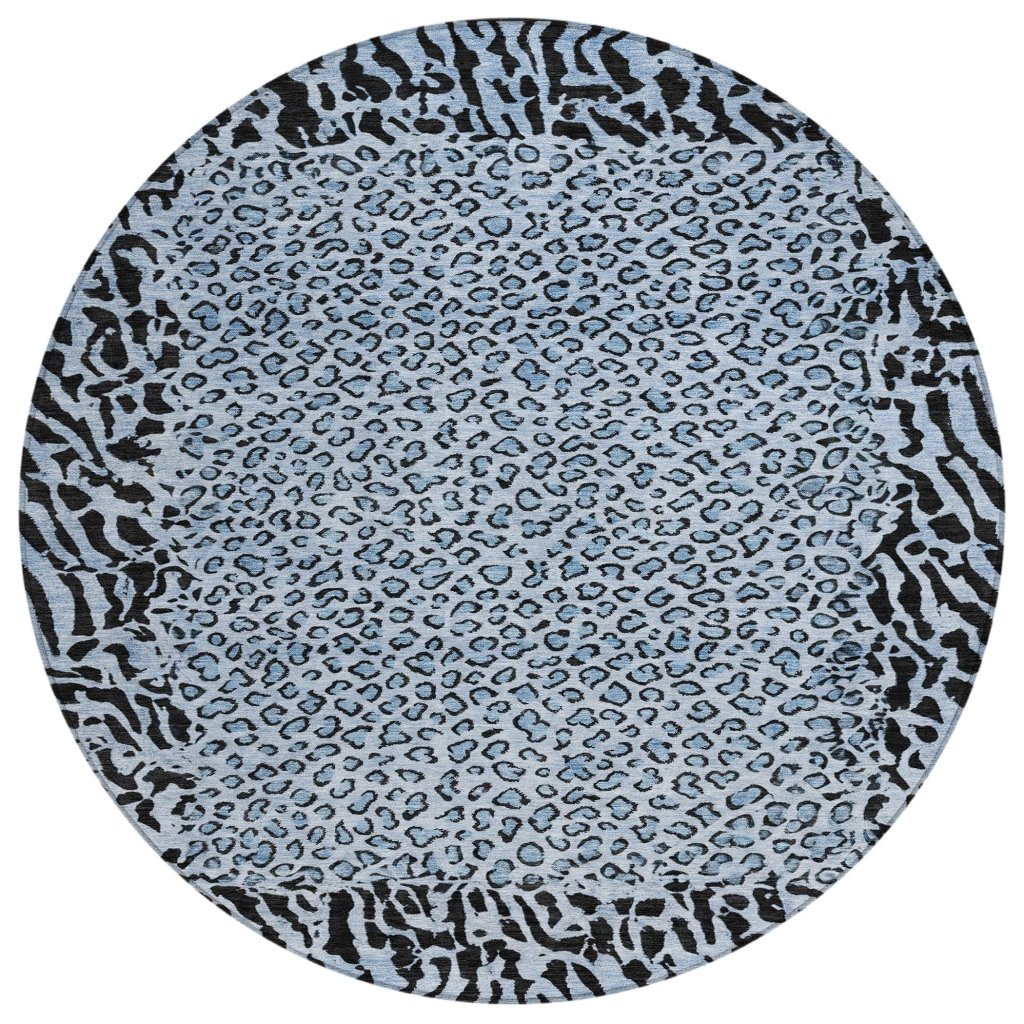 LOOMLAN Rugs Elyvia Blue Washable Indoor-Outdoor Rug