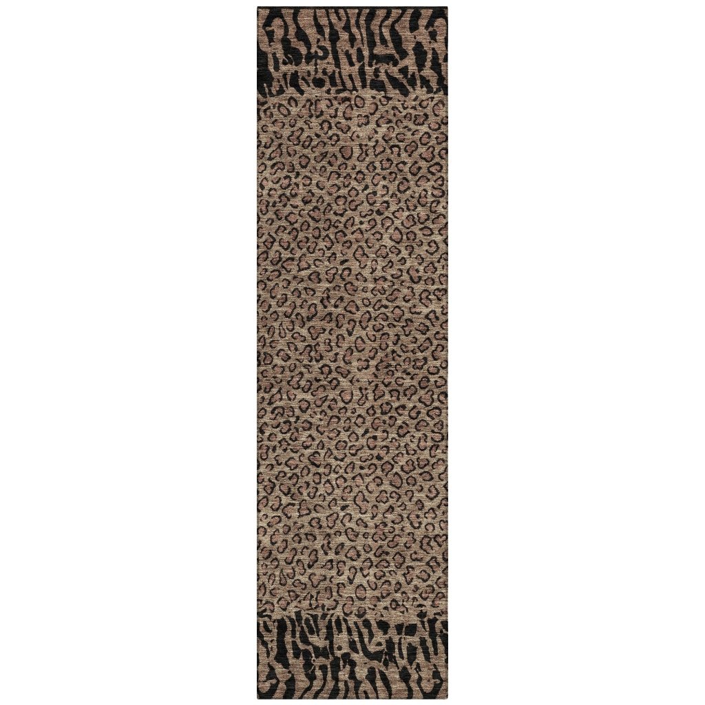 LOOMLAN Rugs Elyvia Brown Washable Indoor-Outdoor Rug