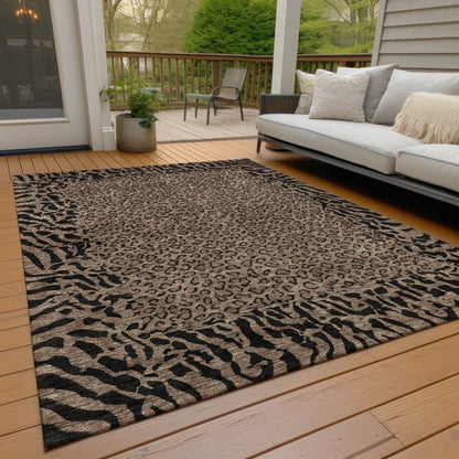 LOOMLAN Rugs Elyvia Brown Washable Indoor-Outdoor Rug