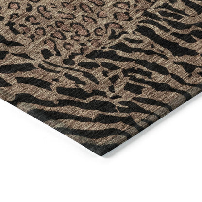 LOOMLAN Rugs Elyvia Brown Washable Indoor-Outdoor Rug
