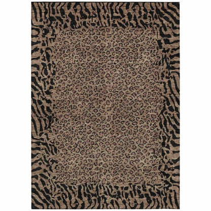 LOOMLAN Rugs Elyvia Brown Washable Indoor-Outdoor Rug