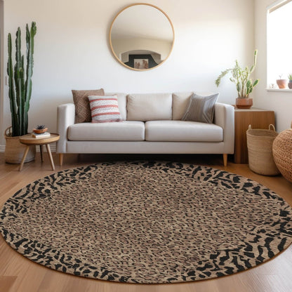 LOOMLAN Rugs Elyvia Brown Washable Indoor-Outdoor Rug