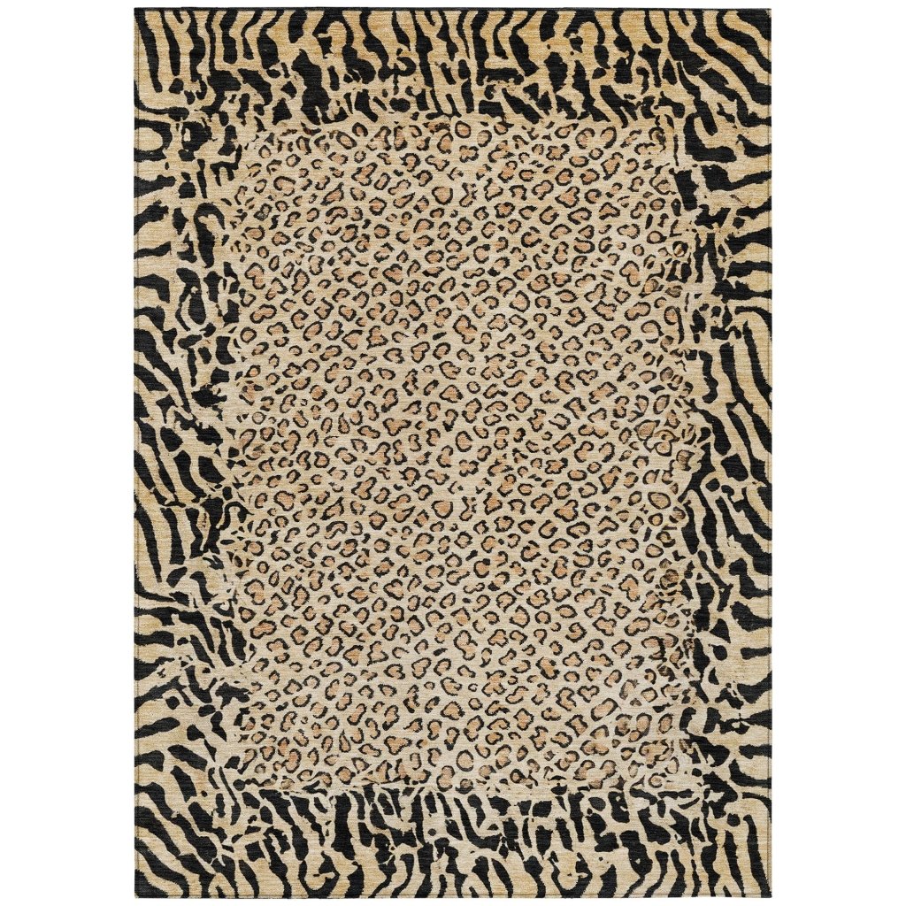LOOMLAN Rugs Elyvia Gold Washable Indoor-Outdoor Rug