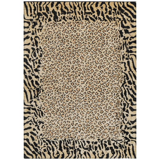 LOOMLAN Rugs Elyvia Gold Washable Indoor-Outdoor Rug