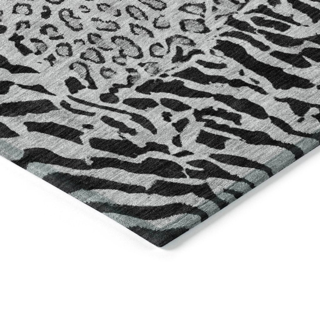 LOOMLAN Rugs Elyvia Gray Washable Indoor-Outdoor Rug