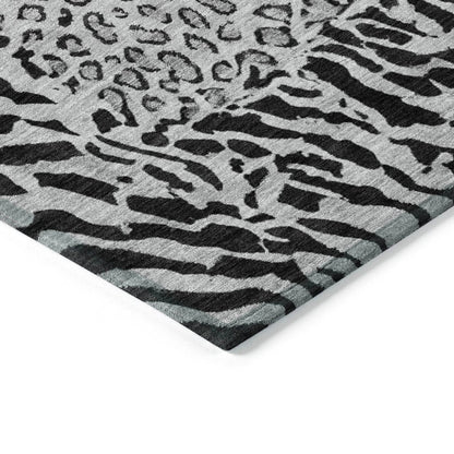 LOOMLAN Rugs Elyvia Gray Washable Indoor-Outdoor Rug
