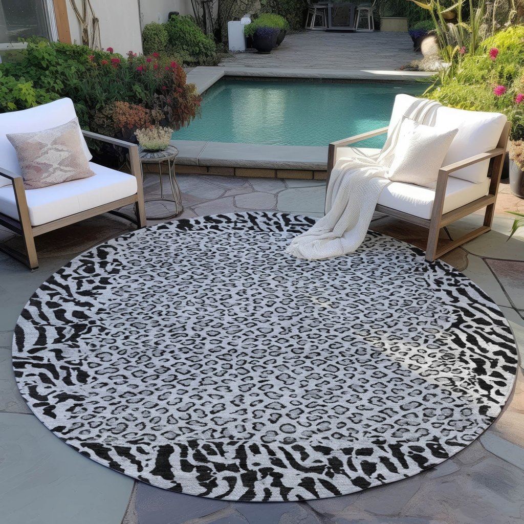 LOOMLAN Rugs Elyvia Gray Washable Indoor-Outdoor Rug