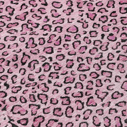 LOOMLAN Rugs Elyvia Pink Washable Indoor-Outdoor Rug