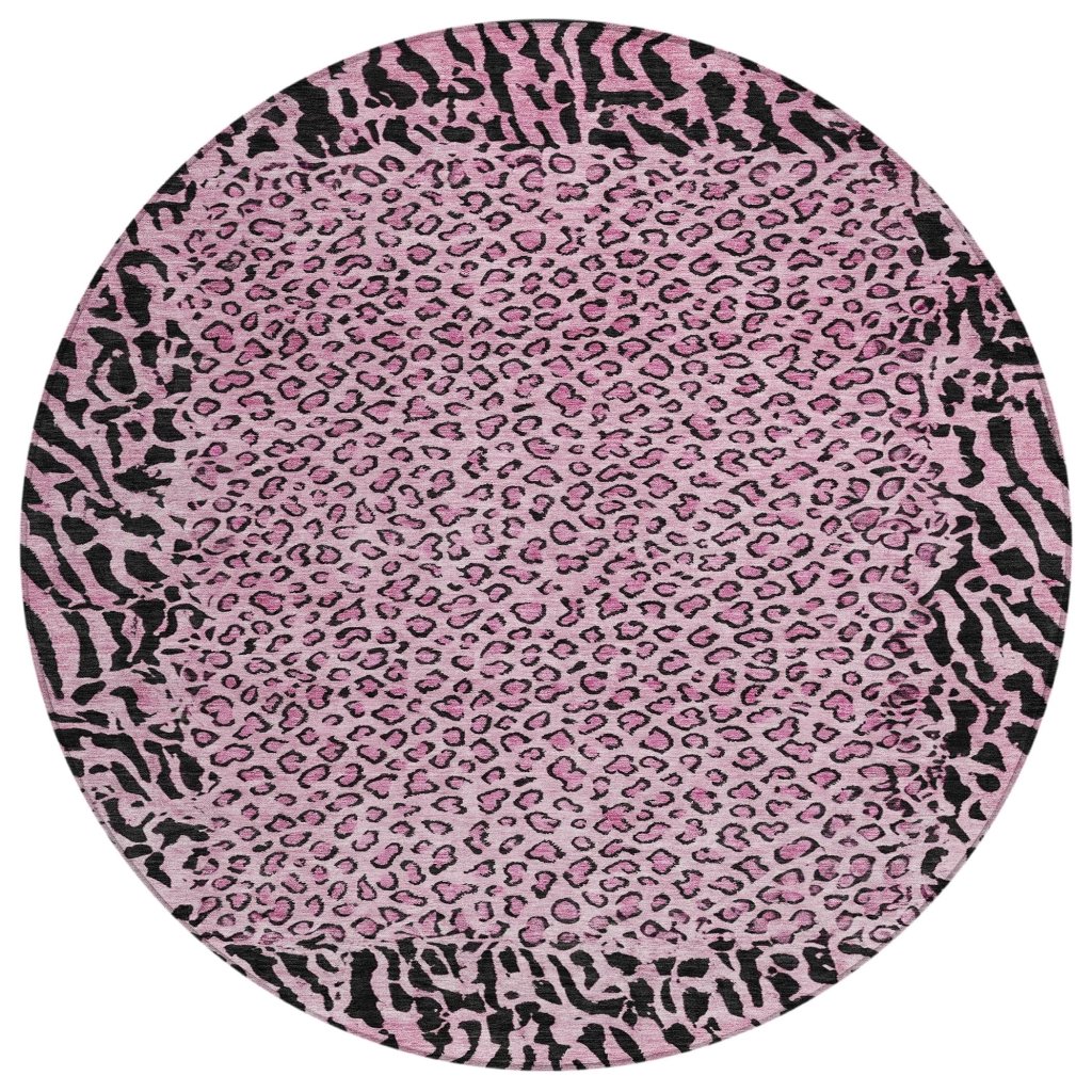 LOOMLAN Rugs Elyvia Pink Washable Indoor-Outdoor Rug