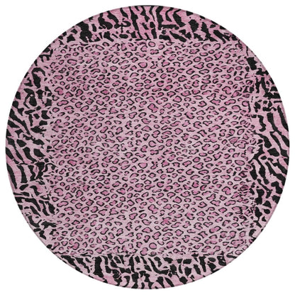 LOOMLAN Rugs Elyvia Pink Washable Indoor-Outdoor Rug