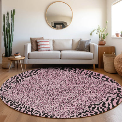 LOOMLAN Rugs Elyvia Pink Washable Indoor-Outdoor Rug