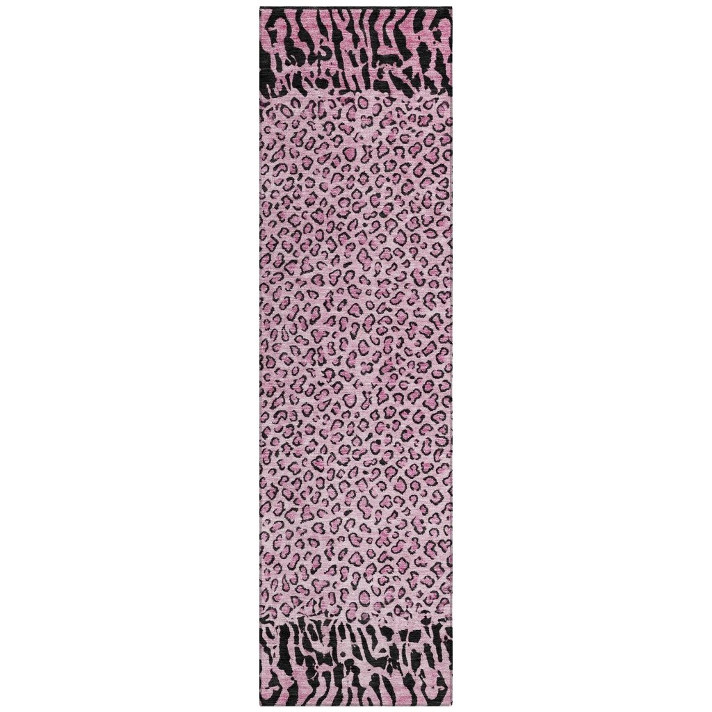 LOOMLAN Rugs Elyvia Pink Washable Indoor-Outdoor Rug