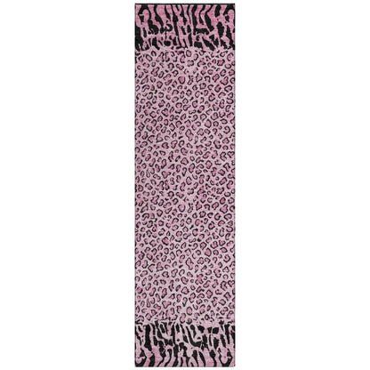 LOOMLAN Rugs Elyvia Pink Washable Indoor-Outdoor Rug
