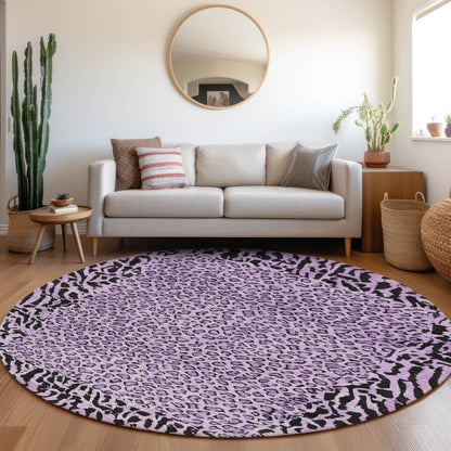 LOOMLAN Rugs Elyvia Purple Washable Indoor-Outdoor Rug