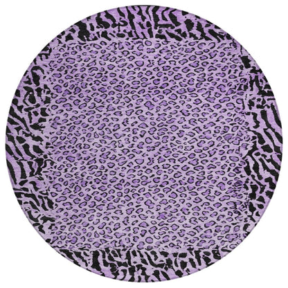 LOOMLAN Rugs Elyvia Purple Washable Indoor-Outdoor Rug