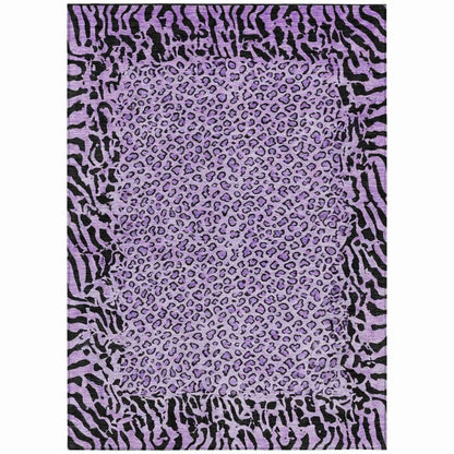 LOOMLAN Rugs Elyvia Purple Washable Indoor-Outdoor Rug