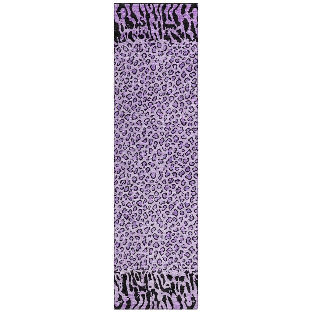 LOOMLAN Rugs Elyvia Purple Washable Indoor-Outdoor Rug