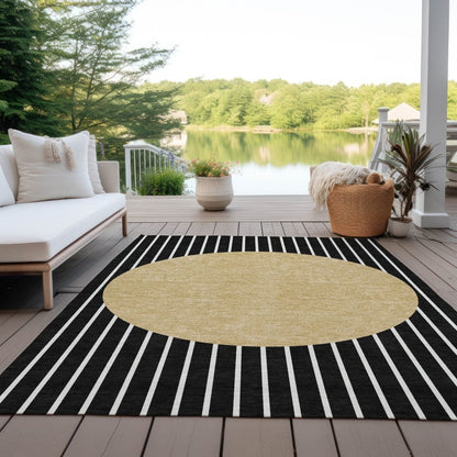 LOOMLAN Rugs Ember Black Washable Indoor-Outdoor Rug