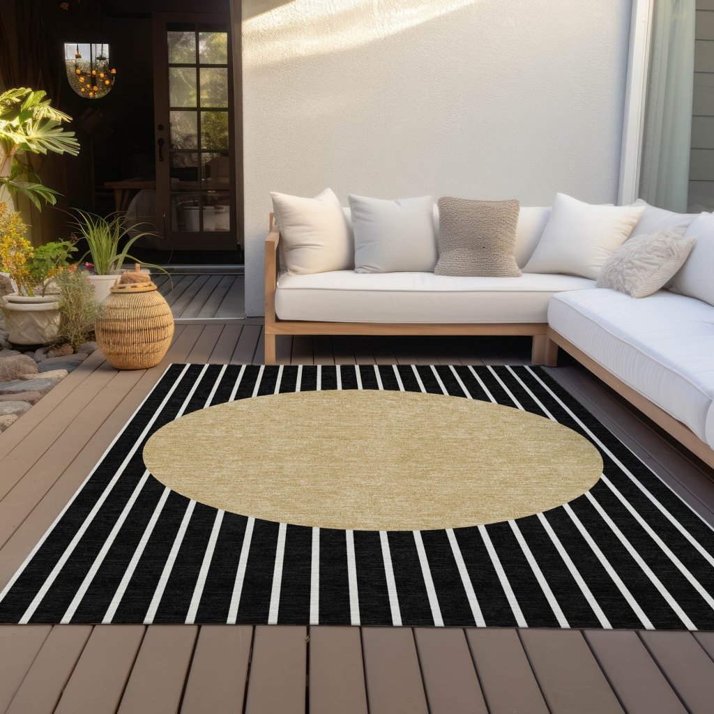 LOOMLAN Rugs Ember Black Washable Indoor-Outdoor Rug