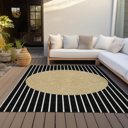 LOOMLAN Rugs Ember Black Washable Indoor-Outdoor Rug