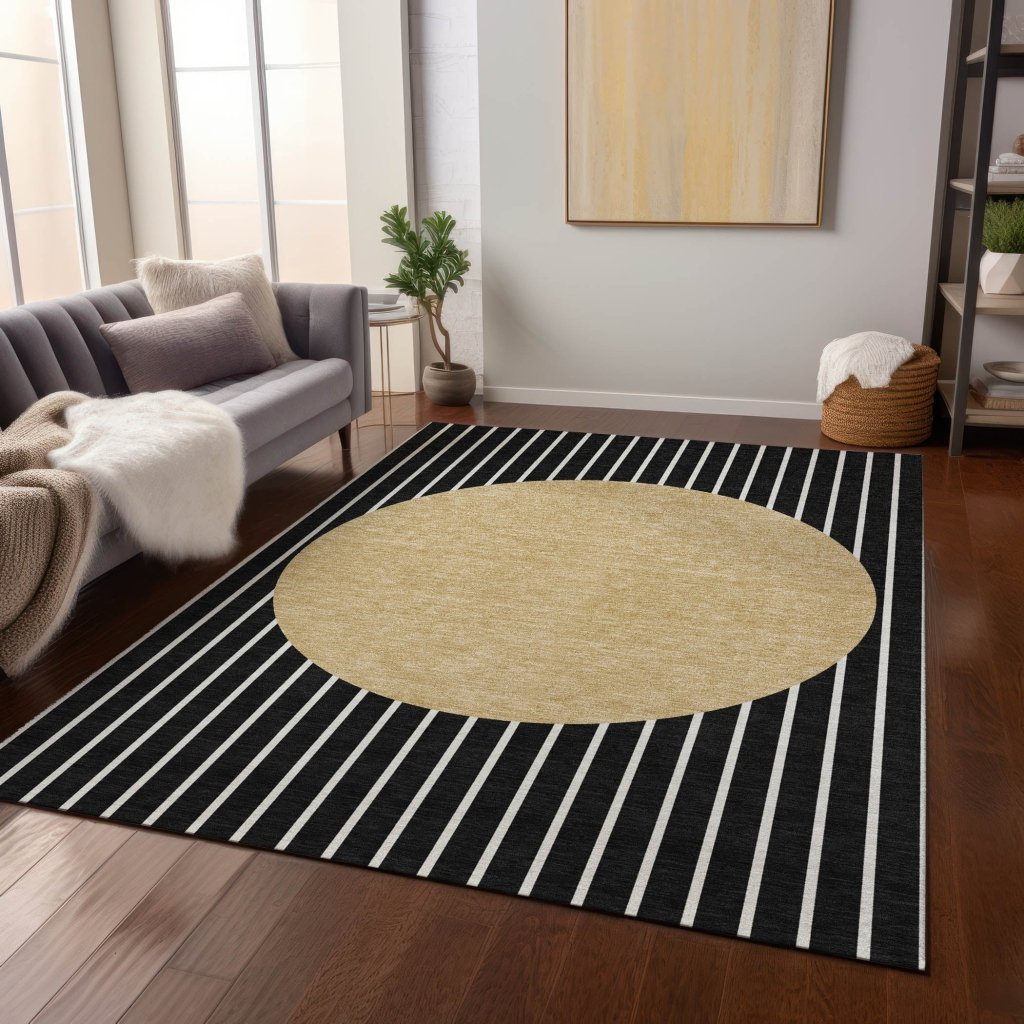 LOOMLAN Rugs Ember Black Washable Indoor-Outdoor Rug