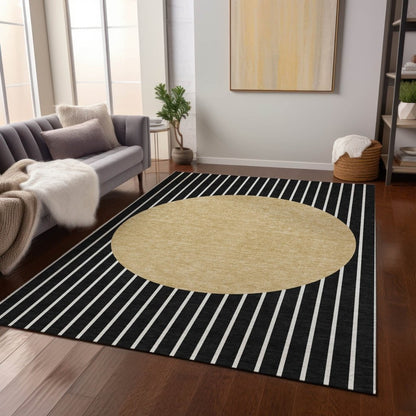 LOOMLAN Rugs Ember Black Washable Indoor-Outdoor Rug
