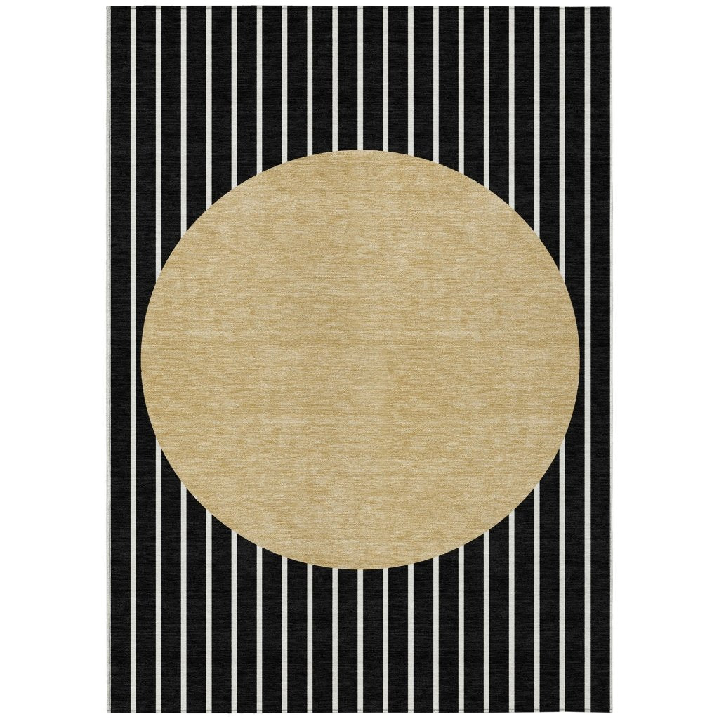 LOOMLAN Rugs Ember Black Washable Indoor-Outdoor Rug