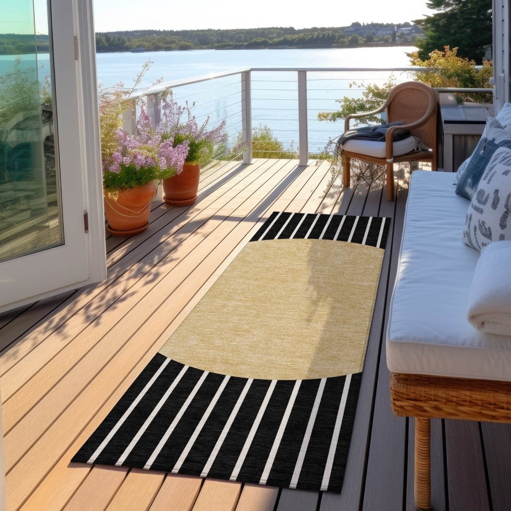 LOOMLAN Rugs Ember Black Washable Indoor-Outdoor Rug