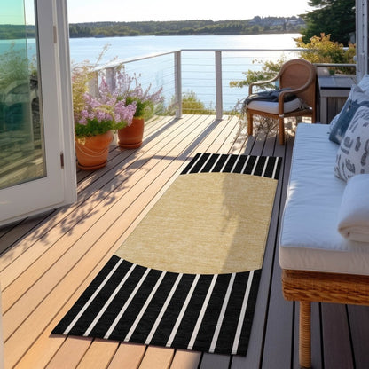 LOOMLAN Rugs Ember Black Washable Indoor-Outdoor Rug