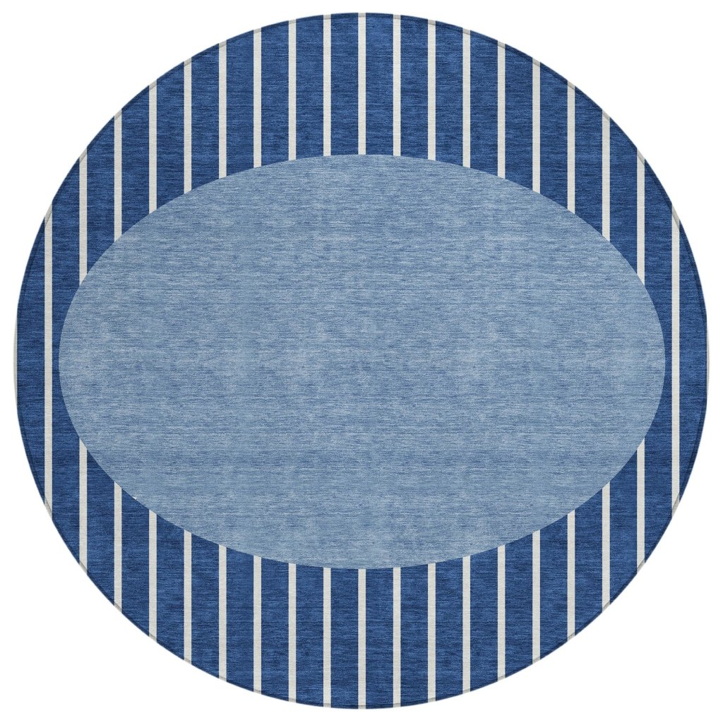 LOOMLAN Rugs Ember Blue Washable Indoor-Outdoor Rug