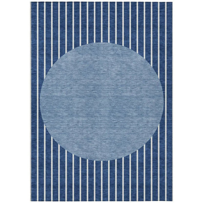 LOOMLAN Rugs Ember Blue Washable Indoor-Outdoor Rug