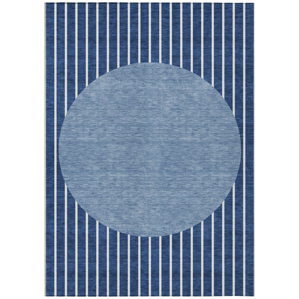 LOOMLAN Rugs Ember Blue Washable Indoor-Outdoor Rug