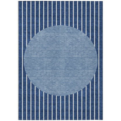 LOOMLAN Rugs Ember Blue Washable Indoor-Outdoor Rug