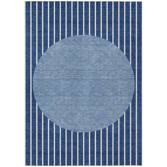 LOOMLAN Rugs Ember Blue Washable Indoor-Outdoor Rug