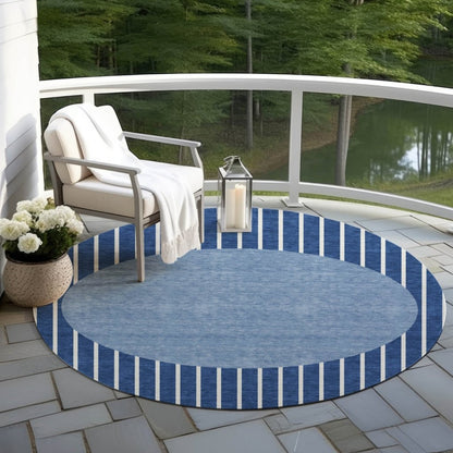LOOMLAN Rugs Ember Blue Washable Indoor-Outdoor Rug