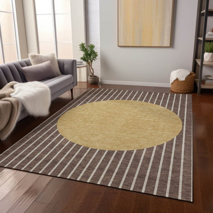LOOMLAN Rugs Ember Brown Washable Indoor-Outdoor Rug