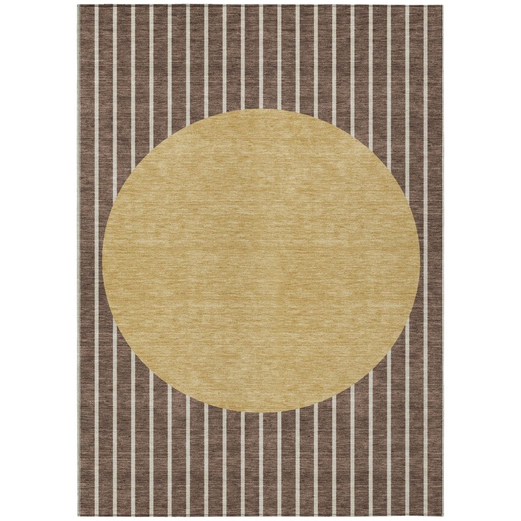 LOOMLAN Rugs Ember Brown Washable Indoor-Outdoor Rug