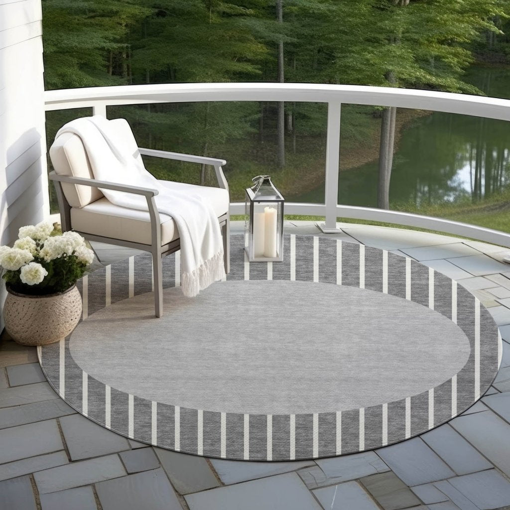 LOOMLAN Rugs Ember Gray Washable Indoor-Outdoor Rug