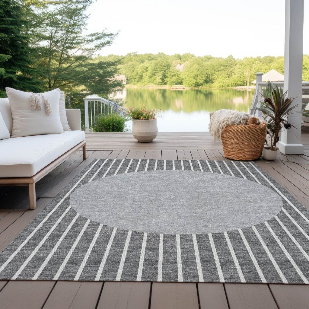 LOOMLAN Rugs Ember Gray Washable Indoor-Outdoor Rug