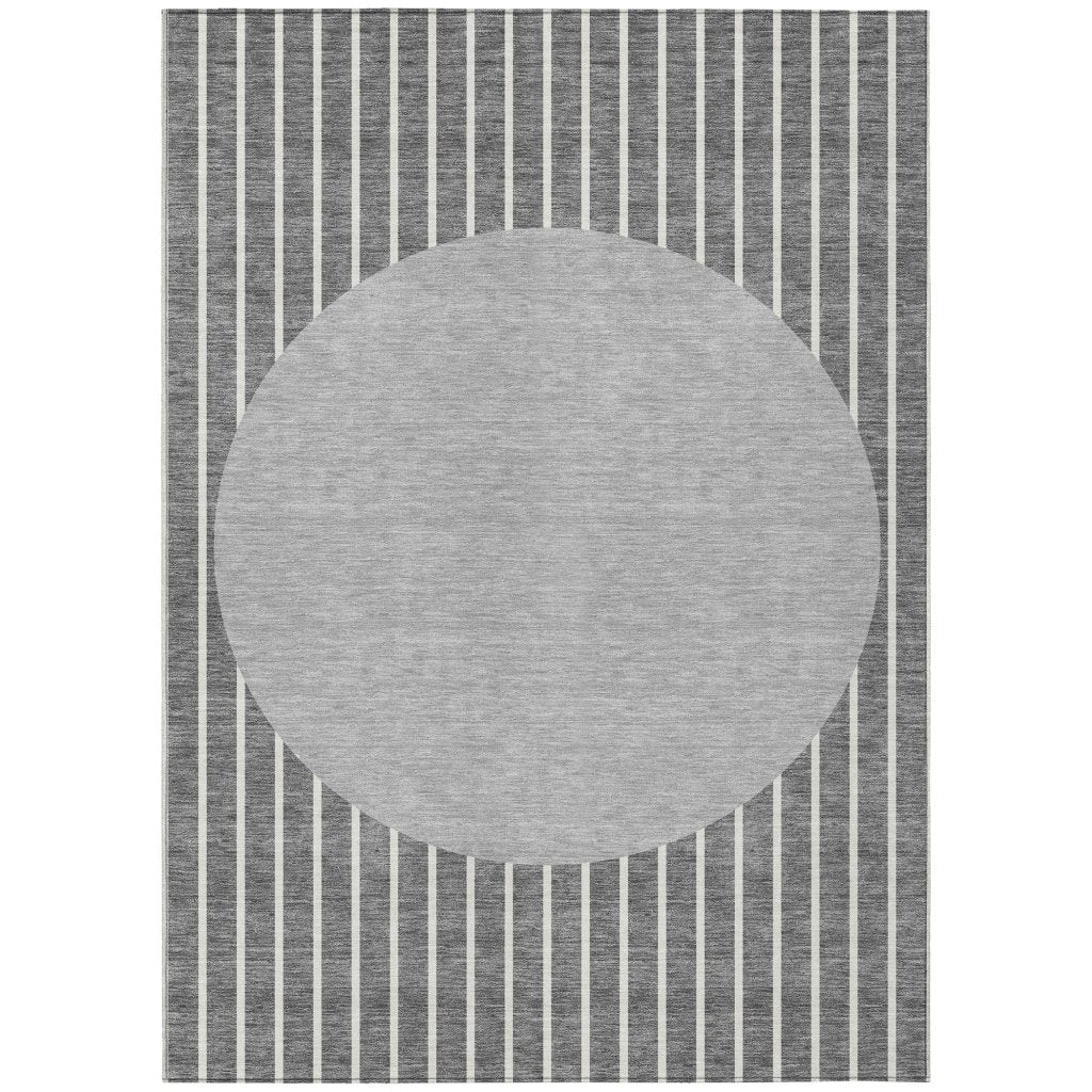 LOOMLAN Rugs Ember Gray Washable Indoor-Outdoor Rug