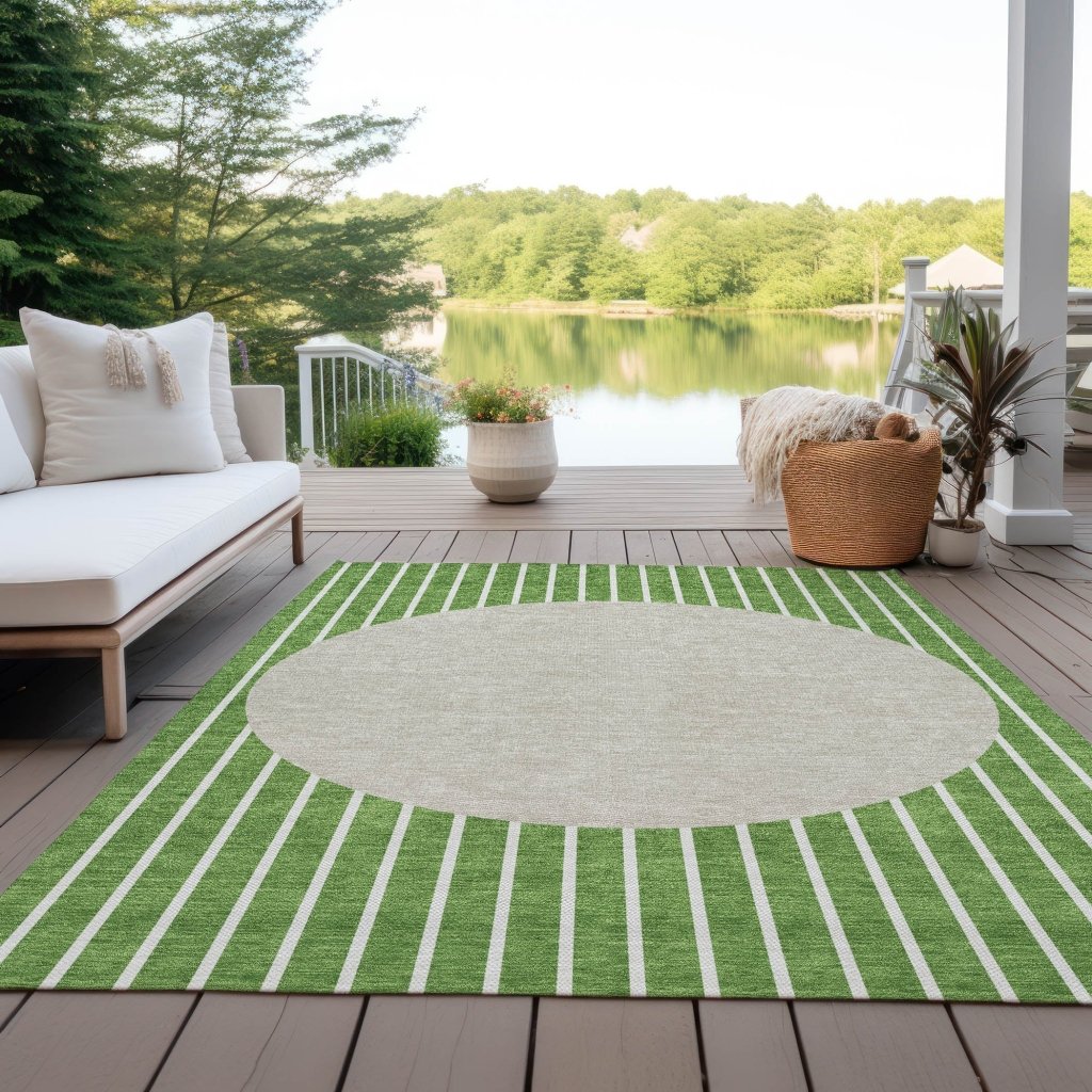 LOOMLAN Rugs Ember Green Washable Indoor-Outdoor Rug