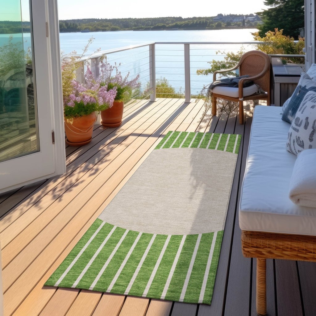 LOOMLAN Rugs Ember Green Washable Indoor-Outdoor Rug