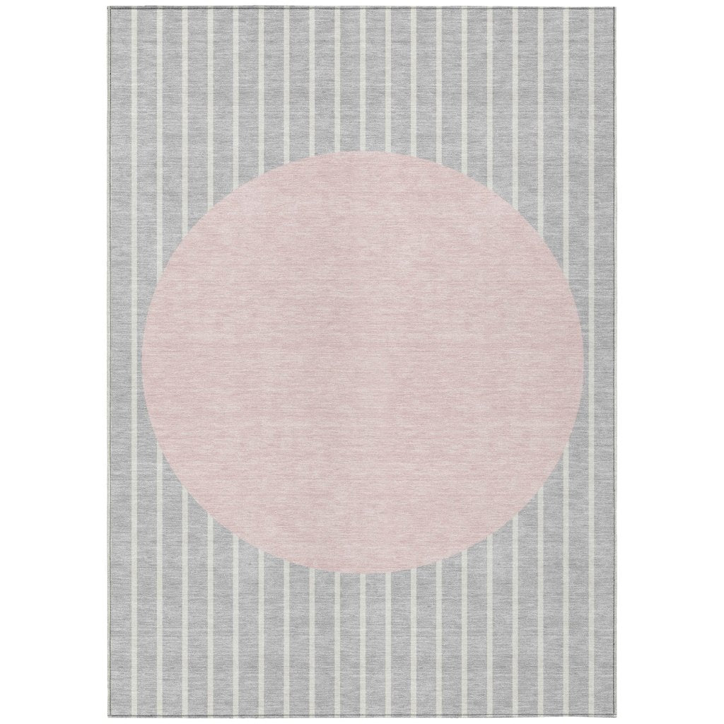 LOOMLAN Rugs Ember Silver Washable Indoor-Outdoor Rug