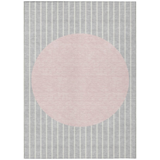 LOOMLAN Rugs Ember Silver Washable Indoor-Outdoor Rug