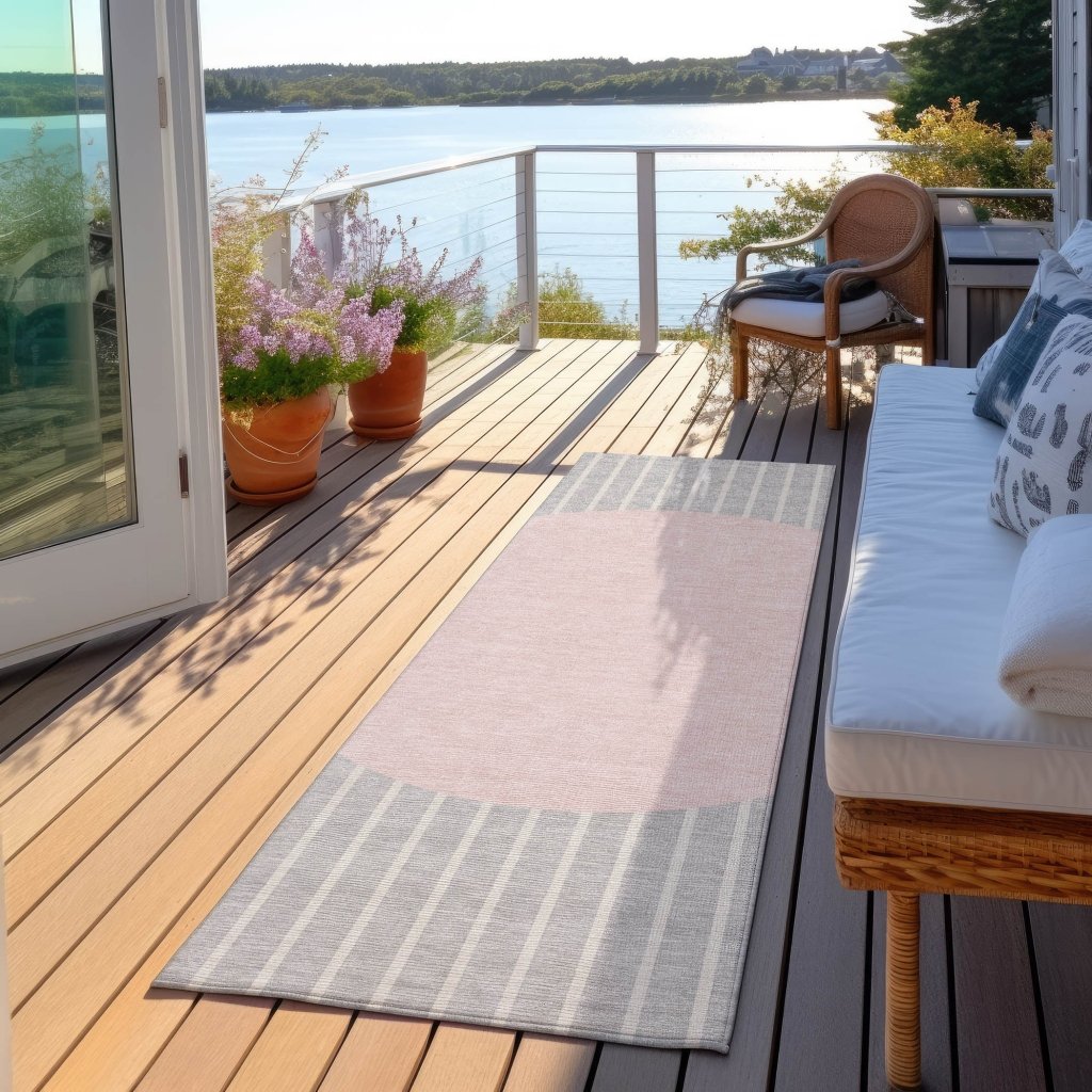 LOOMLAN Rugs Ember Silver Washable Indoor-Outdoor Rug